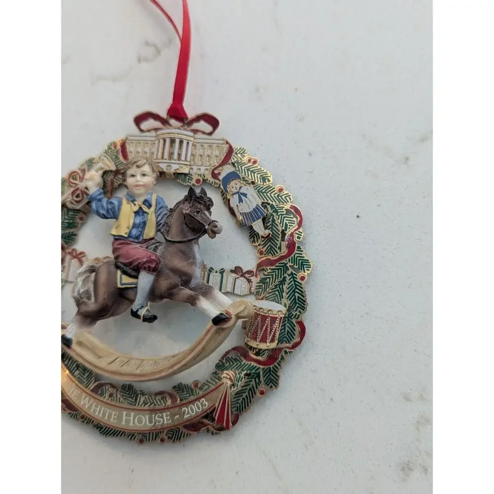2003 Official White House Christmas Ornament Ulysses S Grant Rocking Horse